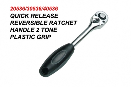 Quick Release Reversible Ratchet Handle 2 Tone Plastic Grip
