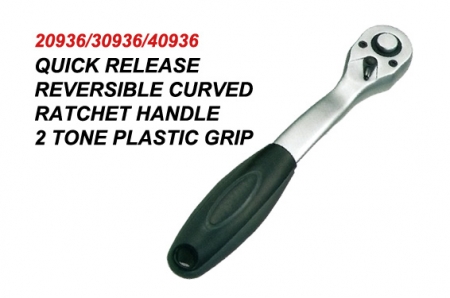 Quick Release Reversible Curved Ratchet Handle 2 Tone Plastic Grip