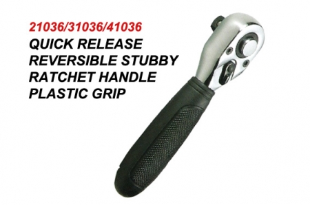 Quick Release Reversible Stubby Ratchet Handle Plastic Grip
