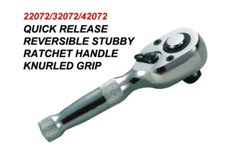 Stubby Reversible Ratchet Handle with Quick Release