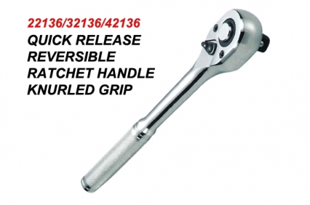 Quick Release Reversible Ratchet Handle Knurled Grip